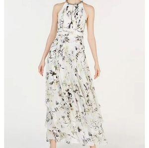 Calvin Klein floral halter gown sz 8 NWOT